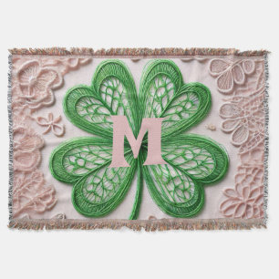 Couverture Jour de la shamrock St Patrick en dentelle de Mono