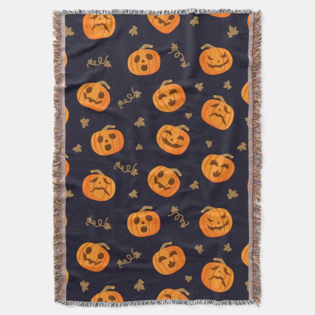Couverture Joyeux Décor d'Halloween Drôle Citrouille Motif ef (devant Vertical)