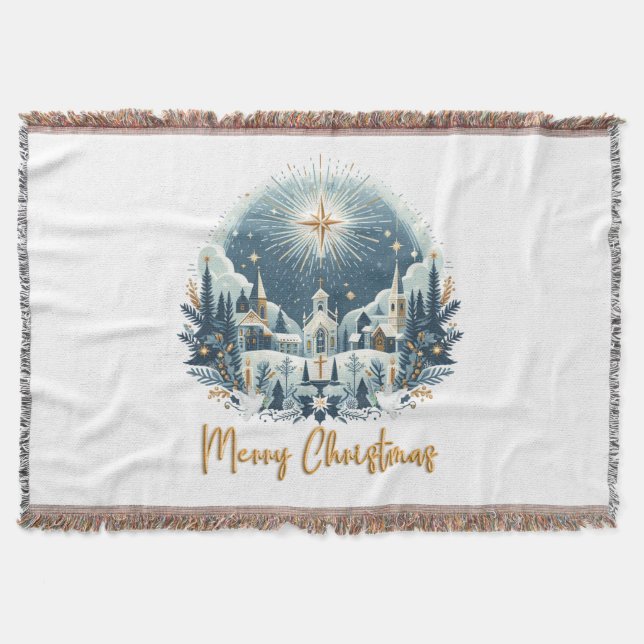 Couverture Joyeux Noël bleu et or (Devant)