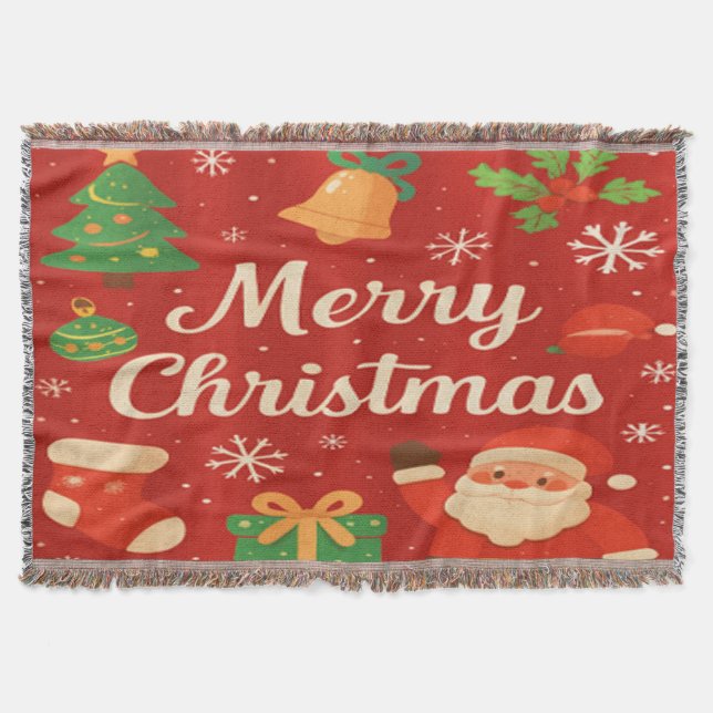 Couverture Joyeux Noël Classique Rouge Jeu Blanche (Devant)