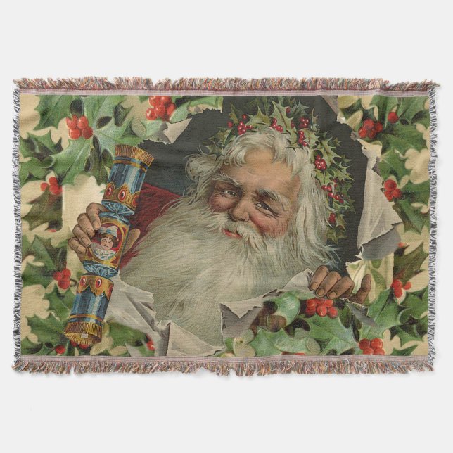 Couverture Joyeux Noël Père Noël classique antique (Devant)