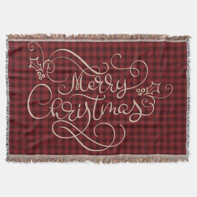 Couverture Joyeux Noël Rouge En vichy Script Typographie (Devant)