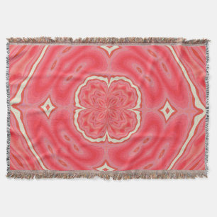 Couverture Kaléidoscope Trèfle Blanc Et Rouge Étoile