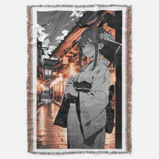 Couverture KAWAII Japanese Girl throw blanket