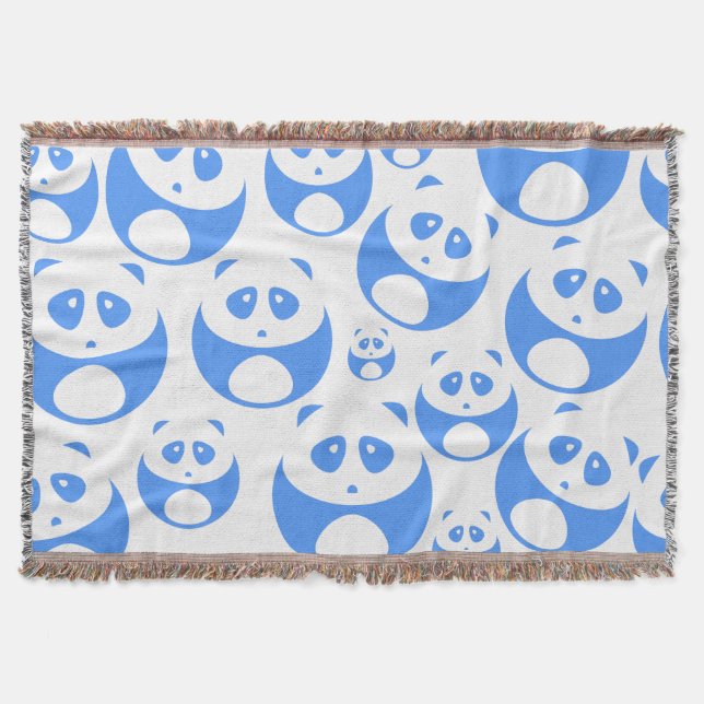 Couverture Kawaii Panda bébé bleu et blanc modèle (Devant)