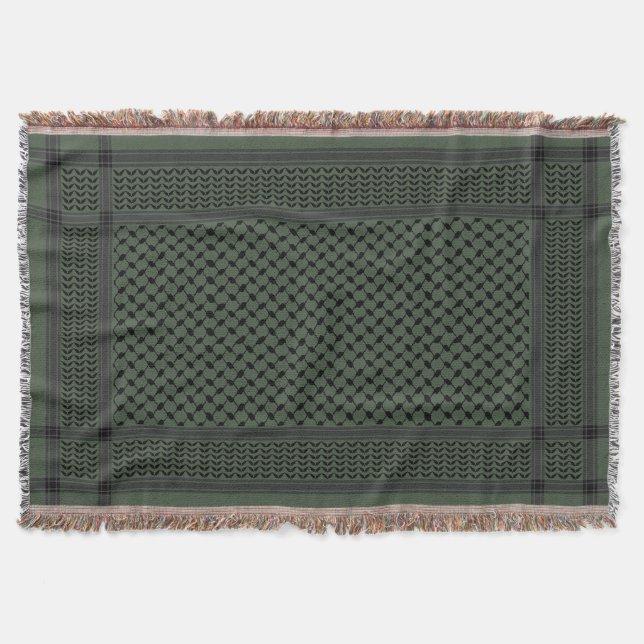 Couverture Keffiyeh Palestine Motif Vert (Devant)