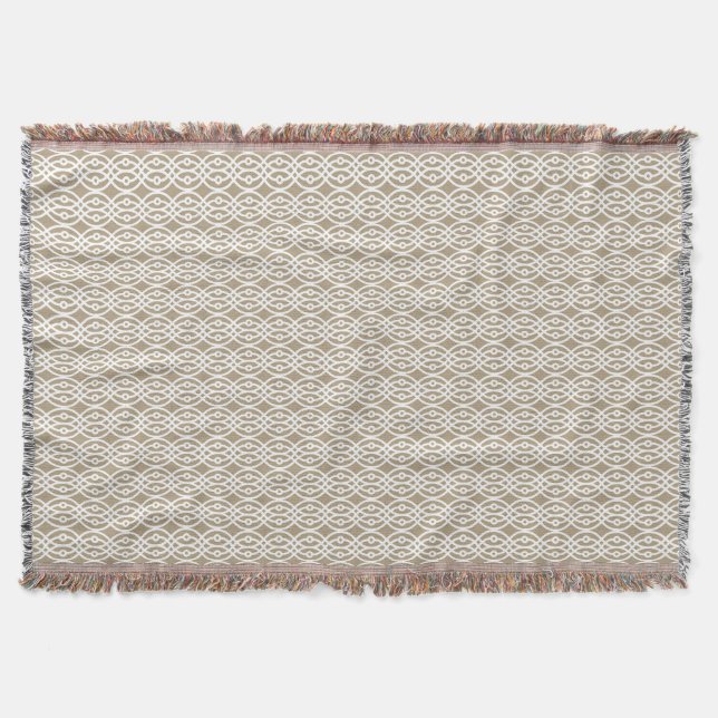 Couverture Kimono imprimé, taupe tan et blanc (Devant)