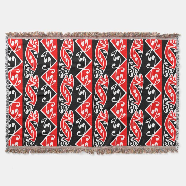Couverture Kowhaiwhai traditionnel Maori Koru Motif (Devant)