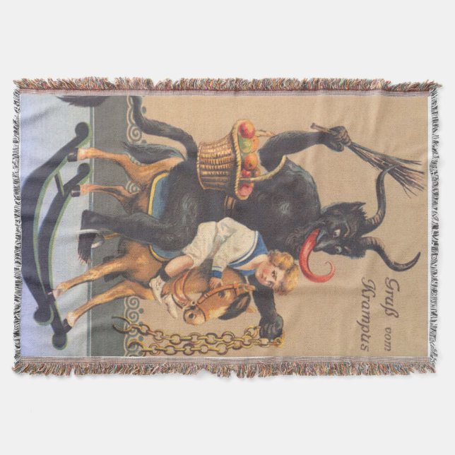 Couverture Krampus montant un cheval à bascule avec un garçon (Devant)