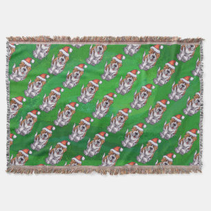 Couverture La mignonne St Bernard en Motif Casquette sur Vert