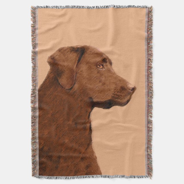 Couverture Labrador Retriever (Chocolat) Peinture - Chien Art (devant Vertical)