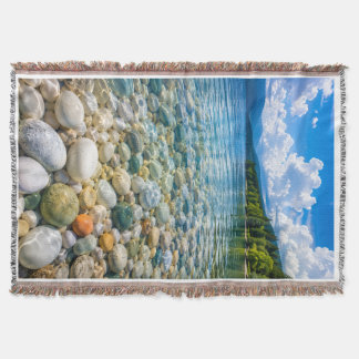 Couverture Lac de montagne Crystal Clear Rivage galet
