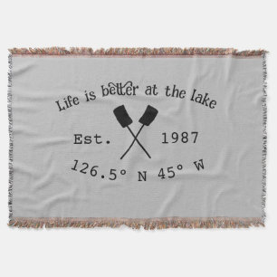 Couverture Lake house et. Date année coordonnées personnalisé