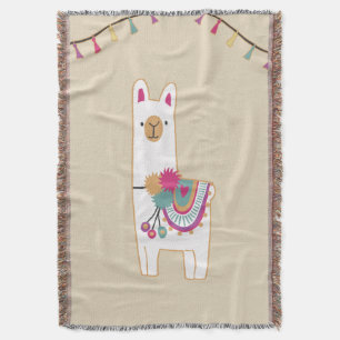 Couverture lama et glands mignons avec l'arrière - plan fait