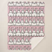 Couverture Lapin Rose Mignonne - Fleece - Sherpa