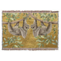 Large Throw with Sloths 