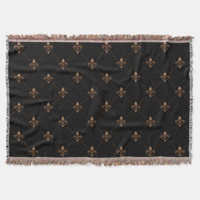 Couverture Le Black Gold Fleur De Lis Élégant Motif De Luxe (Devant)