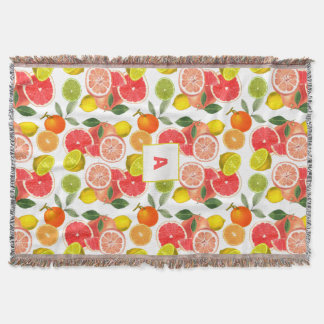 Couverture Lemon  Floral white daisy Pattern monogram