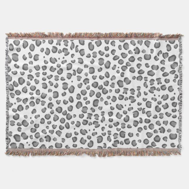Couverture Léopard de neige moderne Poster de animal Motif gr (Devant)