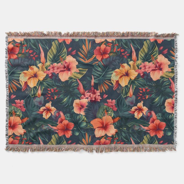 Couverture Les Fleurs D'Hibiscus, Un Modèle Floral Tropical (Devant)