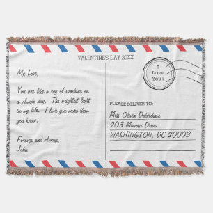 Couverture Lettre d'amour romantique Carte postale Saint-Vale