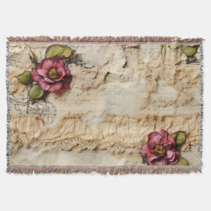 Couverture Lettre vintage d'amour parchemin avec fleurs (8)