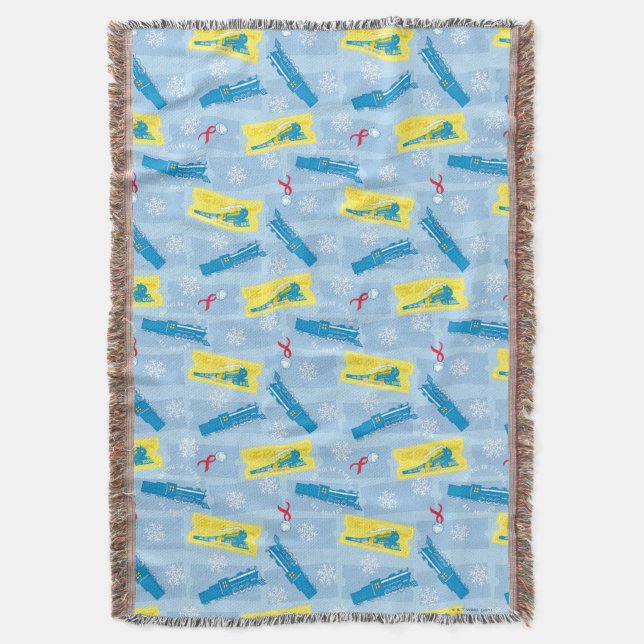 Couverture L'Express polaire | Retro Train & Ticket Motif (devant Vertical)