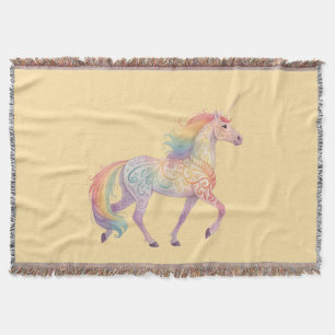 Couverture Licorne Arc-en-Ciel Magique Personnalisée