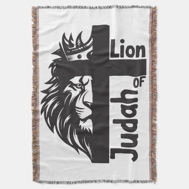 Couverture Lion de Juda Bold Demi Lion demi-Croix chrétien (devant Vertical)