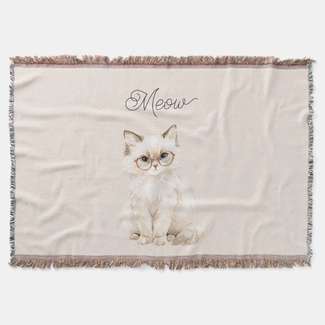 Couverture Lunettes de chat blanc crème  (Devant)