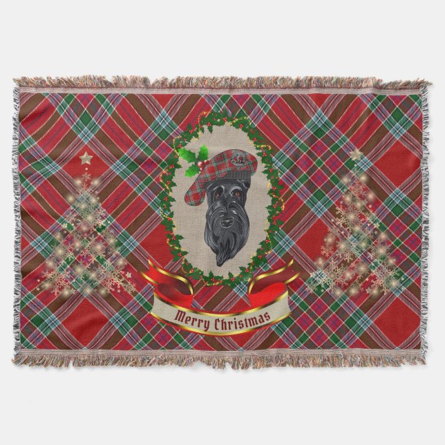 Couverture MacBean Scottie Chien Christmas Throw Blanket (Devant)