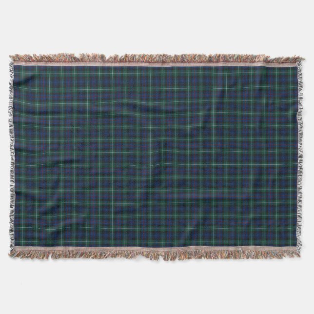 Couverture Mackenzie Clan Royal Blue et Forest Green Tartan (Devant)