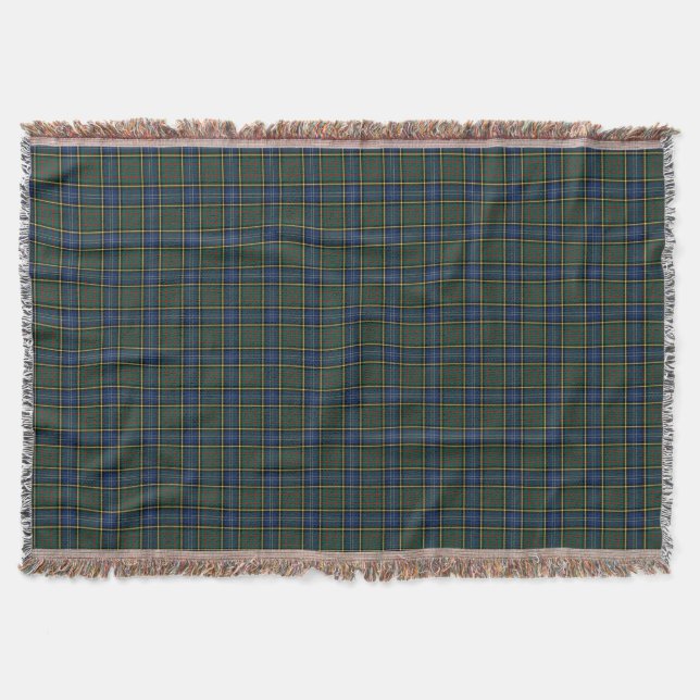Couverture MacMillan Clan Chasse Tartan bleu et vert Plaid (Devant)