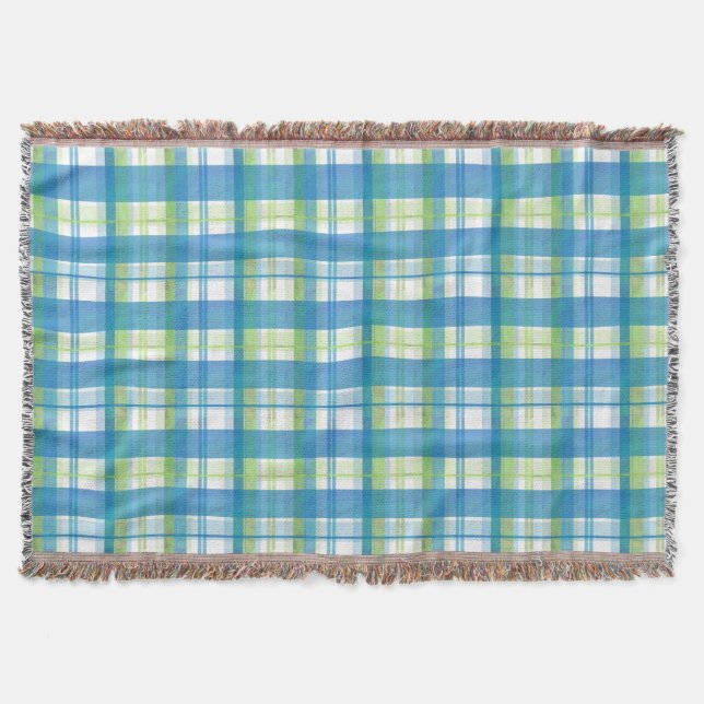 Couverture Madras Plaid Green et Blue (Devant)