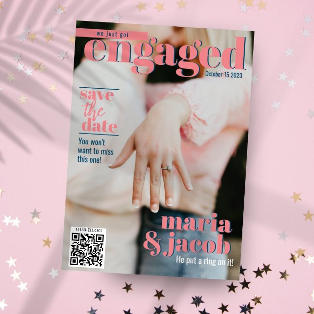 Couverture Magazine Enregistrer la date Faire-part (Créateur téléchargé)