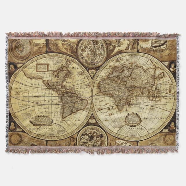 Couverture Magnifique carte Vintage Vieux Monde (Devant)