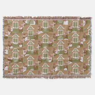 Couverture Maison en pain d'épice campeur rose  