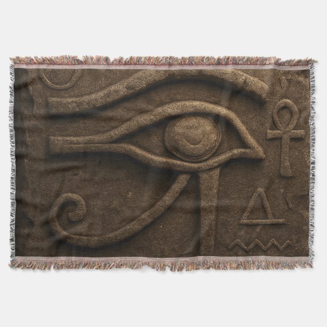 Couverture Majestic Eye of Horus Pharaonic Throw Blanket (Devant)