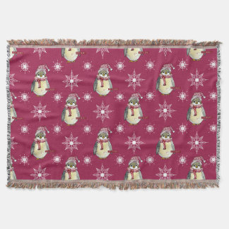 Couverture Manchot aquarelle et flocon de neige de vacances