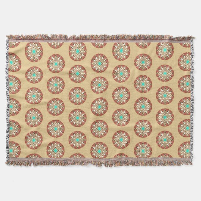 Couverture Mandala motif en caramel et chocolat (Devant)