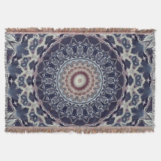 Couverture Mandala ronde sans couture motif arabe k (Devant)