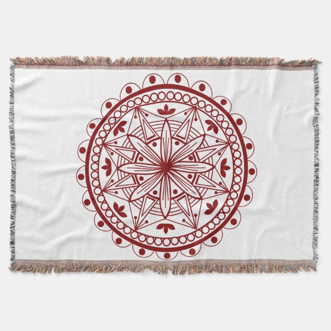 Couverture Mandala rouge profond (Devant)