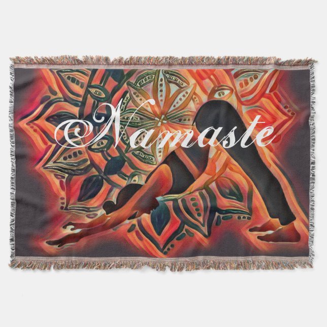 Couverture Mandala Yoga Méditation Namaste Spirituel (Devant)