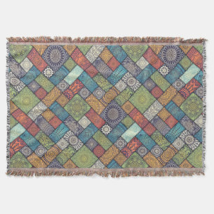 Couverture Mandalas carré rectangles de couleurs muettes moti