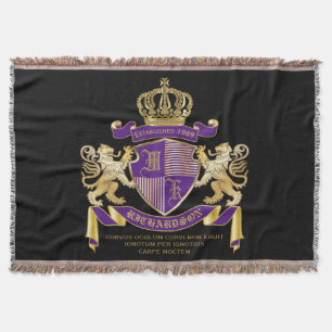 Couverture Manteau de bouclier d'or de lion d'emblème de