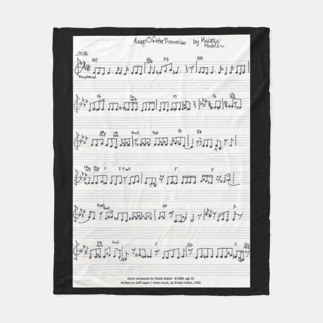 Couverture manuscrite d'ouatine de musique de (Devant)