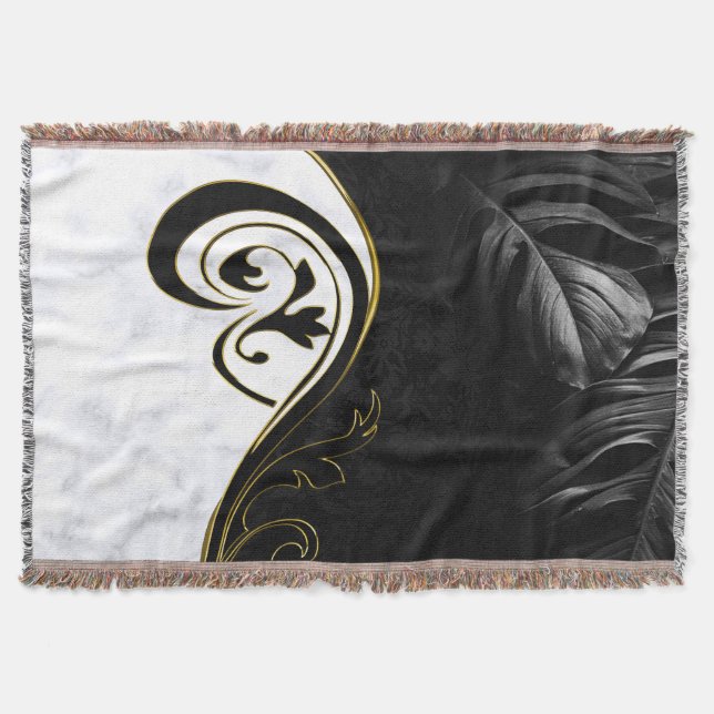 Couverture Marbre blanc, Noir, Filigree Or (Devant)