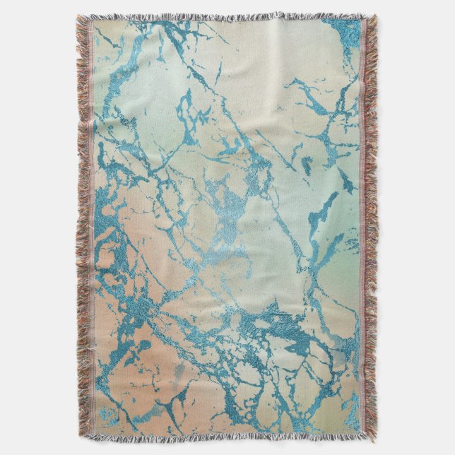 Couverture Marbre de luxe | Belle veine Turquoise jaune et co (devant Vertical)