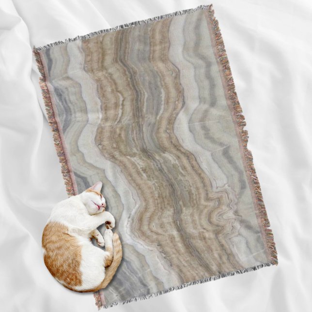 Couverture marbre gris brun scandinave minimaliste (minimalist scandinavian granite brown grey marble throw blanket)