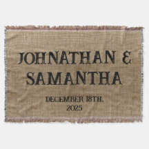 Mariage personnalisé rustique burlap motif nature